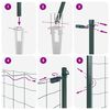 vidaXL Zaun mit Pfosten Gr&uuml;n 0,6 x 25 m Stahl und PVC