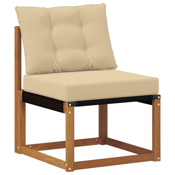 vidaXL Outdoor-Sofagarnitur mit Kissen 9 pcs Natur und Beige