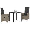 vidaXL Garten Essgruppe mit Kissen 3 pcs Grau Poly Rattan