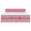 vidaXL Ottomane Bett mit Matratze & LEDs Rosa 180x200 cm Samt