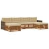 vidaXL Outdoor-Sofagarnitur 6 stk. Natur und Beige Massivholz Akazie