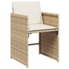 vidaXL 15-tlg. Garten-Essgruppe mit Kissen Beige Poly Rattan