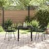vidaXL Garten Essgruppe 3 pcs Schwarz Pulverbeschichteter Stahl