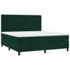 vidaXL Boxspringbett mit Matratze Dunkelgr&uuml;n 180x200 cm Samt