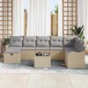 vidaXL Garten-Sofa-Set mit Kissen mit Speicher 9 pcs Beige Poly Rattan