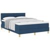 vidaXL Boxspringbett mit Kissen mit Kopfteil Blau 160 x 200 cm Stoff
