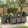 vidaXL Garten Essgruppe 9 pcs Grau Poly-Rattan