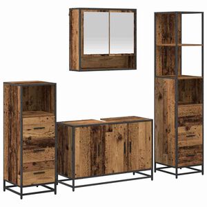 vidaXL Badezimmerm&ouml;bel-Set 4 stk. Altholz 90 x 33 x 60 cm