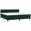 vidaXL Boxspringbett mit Matratze Dunkelgr&uuml;n 200x200 cm Samt