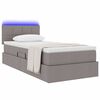 vidaXL Bett mit Stauraum und LED mit Matratze Taupe 100 x 200 cm Stoff