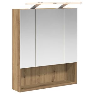 vidaXL Badezimmerspiegelschrank Kunsthandwerk Eiche 60 x 14.5 x 70 cm