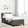 vidaXL Boxspringbett mit Matratze Dunkelgrau 200 x 100 cm Polyester