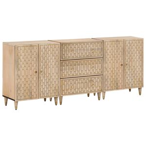 vidaXL Beistellschr&auml;nke 3 Stk. 60x33x75 cm Massivholz Mango
