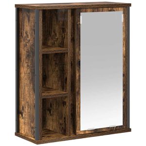 vidaXL Bad-Wandschrank mit Spiegel R&auml;uchereiche 50x21x60 cm