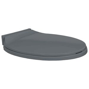 vidaXL Toilettensitz mit Absenkautomatik Grau Oval