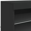 vidaXL Sideboard mit LED-Leuchten Schwarz 60,5x37x67 cm