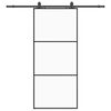 vidaXL Schiebet&uuml;r mit Beschlag Schwarz 90x205 cm ESG-Glas