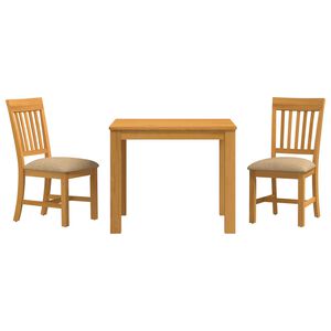 vidaXL Essgruppe 3 stk. Beige Massivholz Eiche