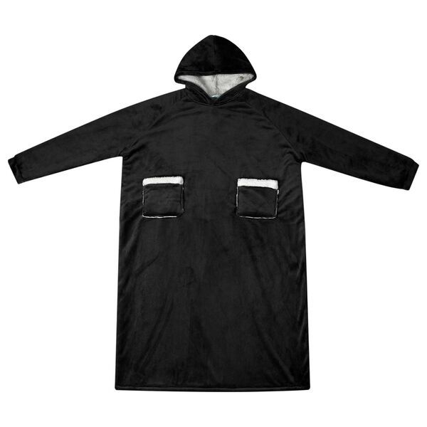 vidaXL Decken-Hoodie Schwarz XL Fleece und Flanell