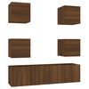 vidaXL 6-tlg. TV-Schrank-Set Braun Eichen-Optik Holzwerkstoff