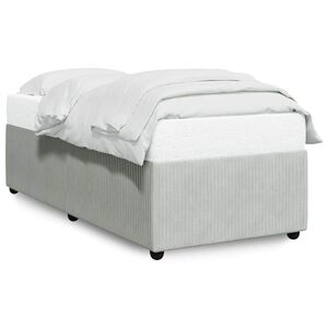 vidaXL Bettgestell ohne Matratze Hellgrau 90x190 cm Samt
