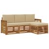 vidaXL Outdoor-Sofagarnitur 4 stk. Natur und Beige
