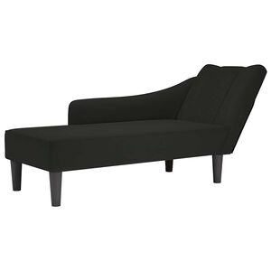 vidaXL Chaiselongue mit Rechter Armlehne Schwarz Samt