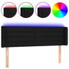 vidaXL LED Kopfteil Schwarz 147x16x78/88 cm Stoff
