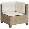 vidaXL 9-tlg. Garten-Sofagarnitur mit Kissen Beige Poly Rattan