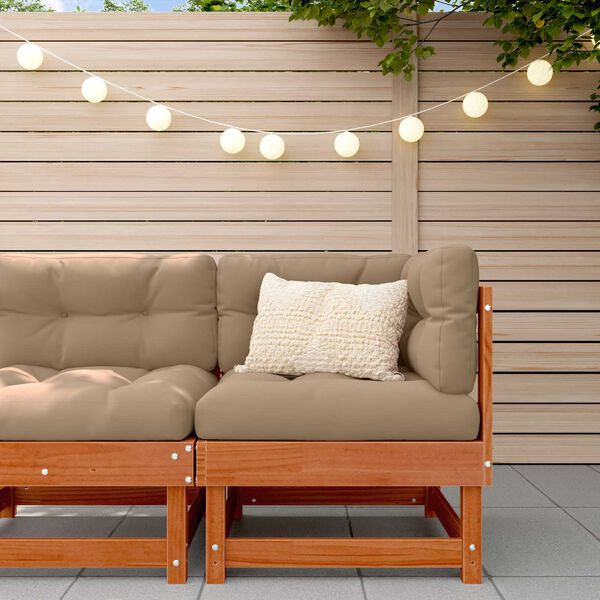 vidaXL Gartenecksofa Massives Kiefernholz Wachsbraun