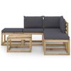 vidaXL 6-tlg. Garten-Lounge-Set mit Anthrazit Kissen
