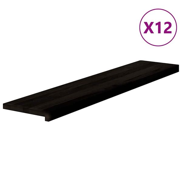 vidaXL Treppenstufen 12 Stk. Dunkelbraun 120x25x2 cm Massivholz Eiche