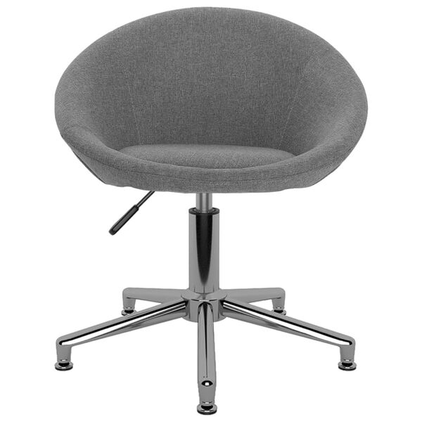 vidaXL Esszimmerst&uuml;hle 4 Stk. Drehbar Hellgrau Stoff