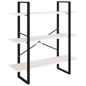 vidaXL B&uuml;cherregal 3 B&ouml;den Wei&szlig; 100x30x105 cm Massivholz Kiefer