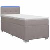vidaXL Boxspringbett mit Matratze und LED Taupe 90 x 200 cm Stoff