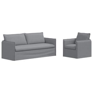 vidaXL Sofa Set 2 pcs Hellgrau 196 x 82 x 85 cm Stoff