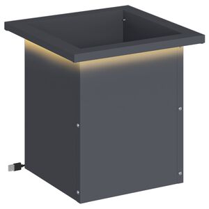 vidaXL Garten-Pflanzk&uuml;bel mit LED Antrazit 30 x 30 x 30 cm Stahl