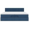vidaXL Ottoman-Bett mit Matratze Blau 200x200 cm Stoff
