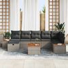 vidaXL Gartensofa-set mit Kissen 8 pcs Grau Poly-Rattan