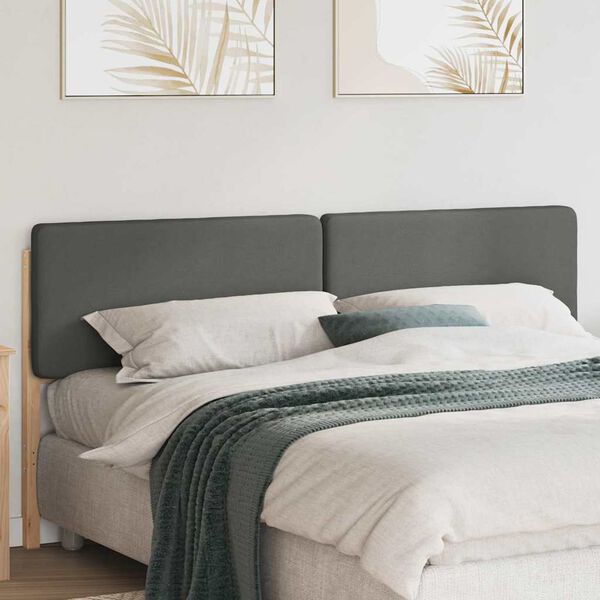 vidaXL Gepolstertes Kopfteil mit Kopfteil Braun und Hellgrau 200 cm