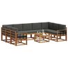 vidaXL Outdoor-Sofagarnitur mit Kissen 10 pcs Natur und Anthrazit