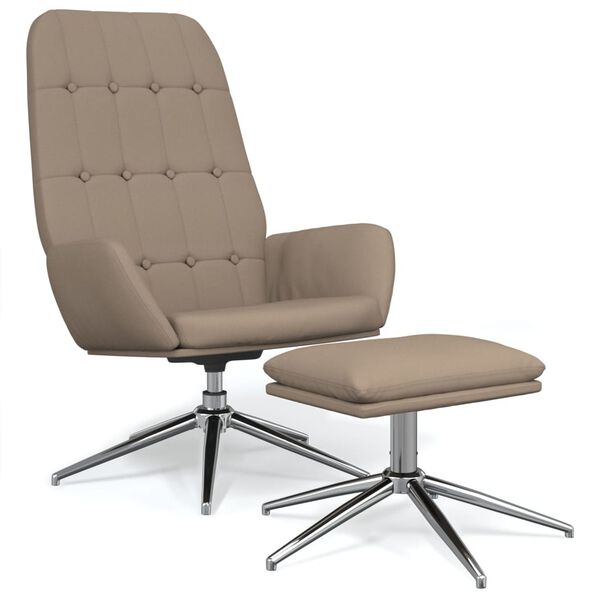 vidaXL Relaxsessel mit Hocker Taupe Mikrofasergewebe