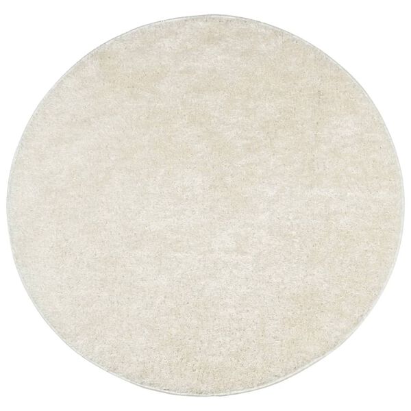 vidaXL Teppich ISTAN Hochflor Gl&auml;nzend Creme &Oslash; 100 cm
