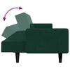 vidaXL Schlafsofa 2-Sitzer mit Fußhocker Dunkelgrün Samt