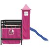 vidaXL Kinderhochbett mit Turm Rosa 90x200 cm Massivholz Kiefer