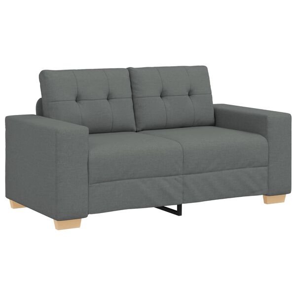 vidaXL Sofa 3 pcs Dunkelgrau 221 x 80 x 80 cm Leinenmischgewebe
