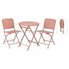 ProGarden 3-tlg. Garten-Bistro-Set Stahl Malvenrosa