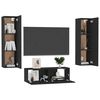 vidaXL 3-tlg. TV-Schrank-Set Schwarz Holzwerkstoff