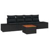 vidaXL Gartensofa-set mit Kissen 5 pcs Schwarz Poly-Rattan