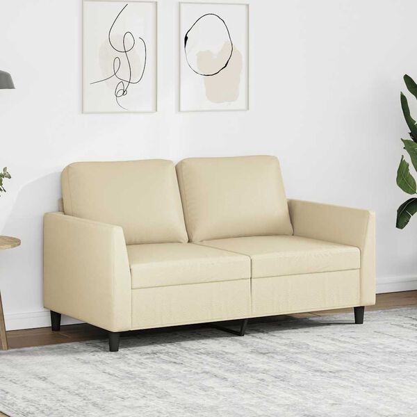 vidaXL 2-Sitzer-Sofa Creme 120 cm Kunstleder